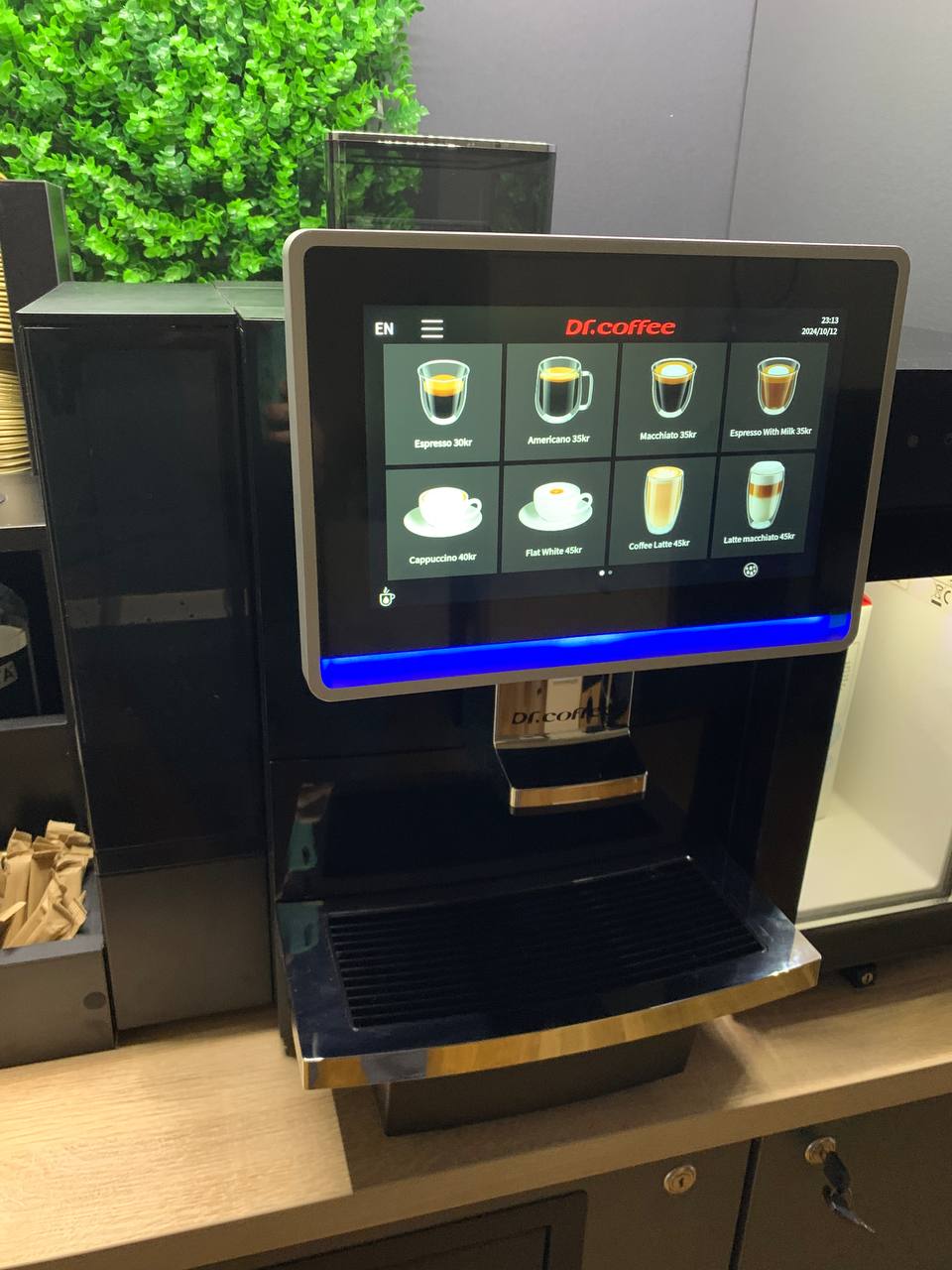 Selvbetjente kaffebarer til Leie