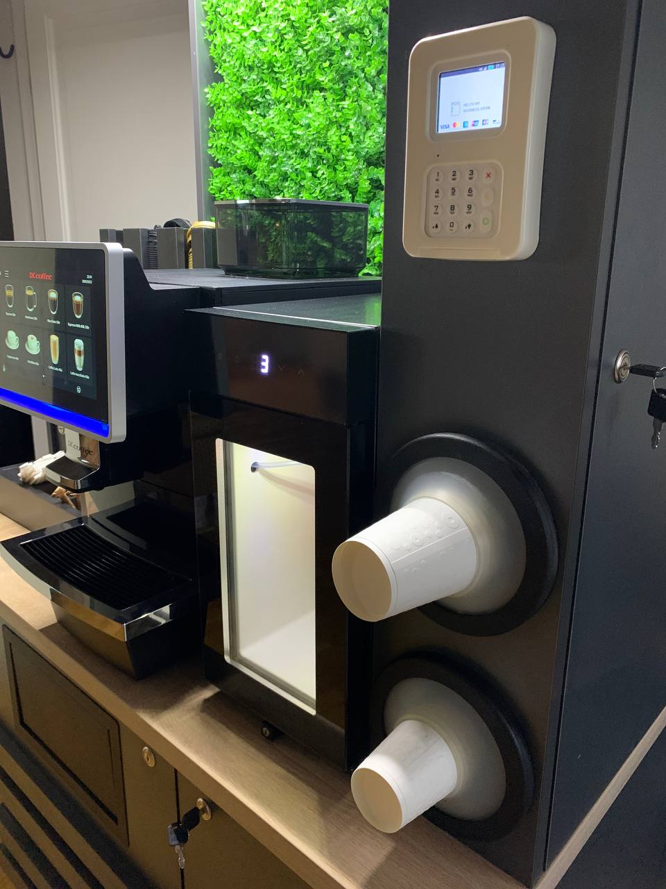 Selvbetjente kaffebarer til Leie
